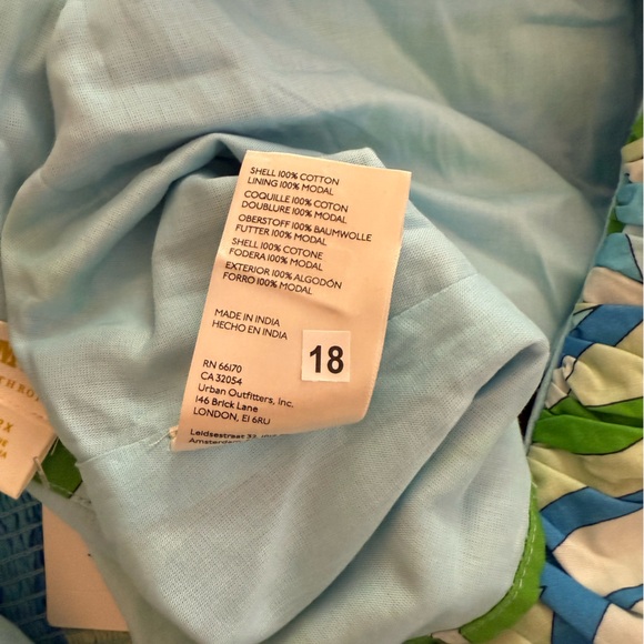 Anthropologie Maeve Multicolored Puff-Sleeve Cropped Blouse - Picture 7 of 8